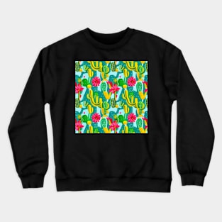 Abstract Cactus Blooms Pattern Crewneck Sweatshirt